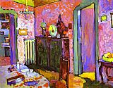 Wassily Kandinsky Famous Paintings - Interior My Dining Room